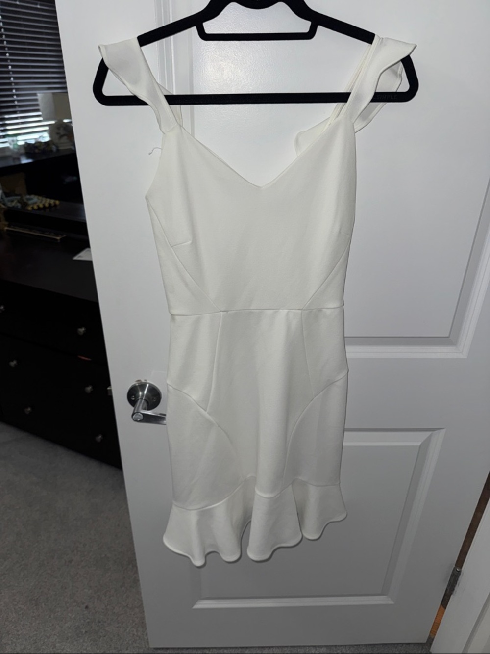 Simply Vera Vera Wang White Ruffle-Hem Mini Dress
